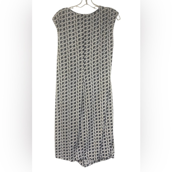 Peach Velvet Sleeveless Wrap Ruched Geometric Sheath Dress Sz14 Stretch - Picture 3 of 13